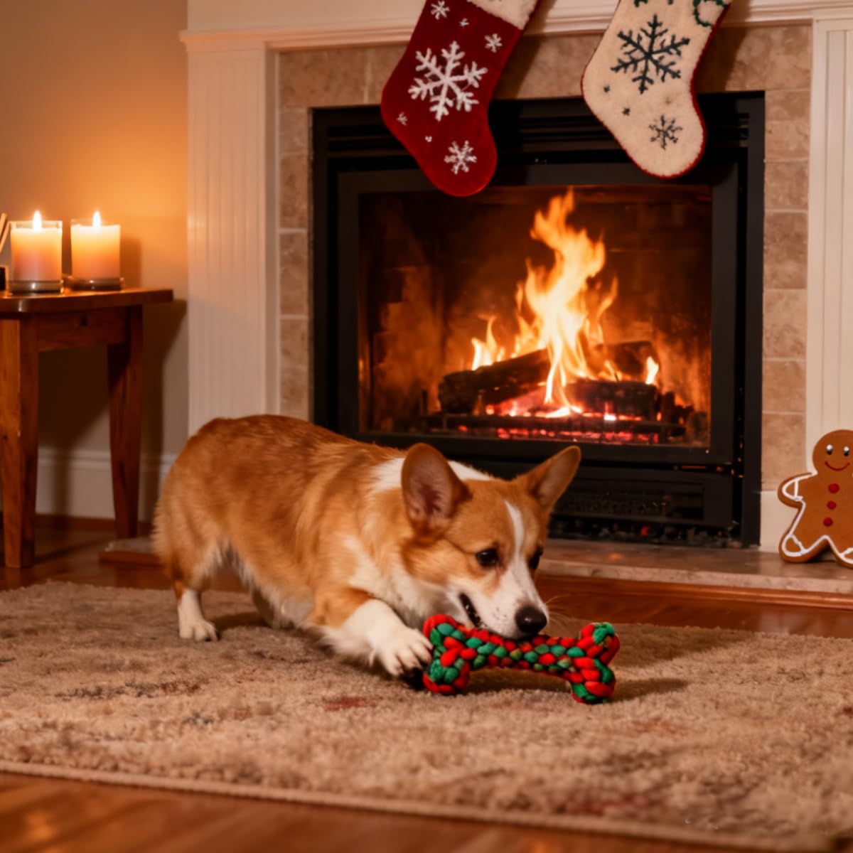 Christmas Cotton Rope Dog Chew - Teeth Cleaning Dog Chew Bone review and price
